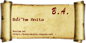 Bőhm Anita névjegykártya